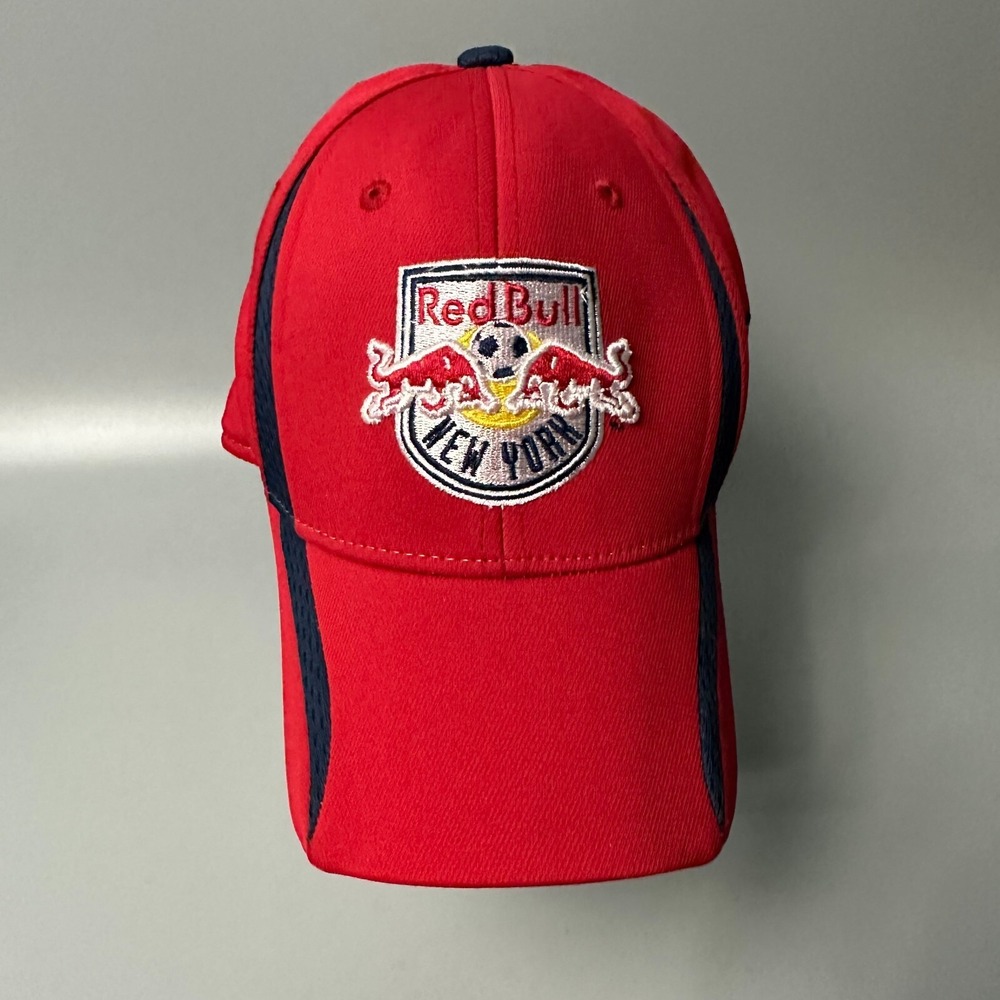 Adidas New York Red Bulls MLS Soccer Hat Red Navy Blue Embroidered‎ Cap Mens